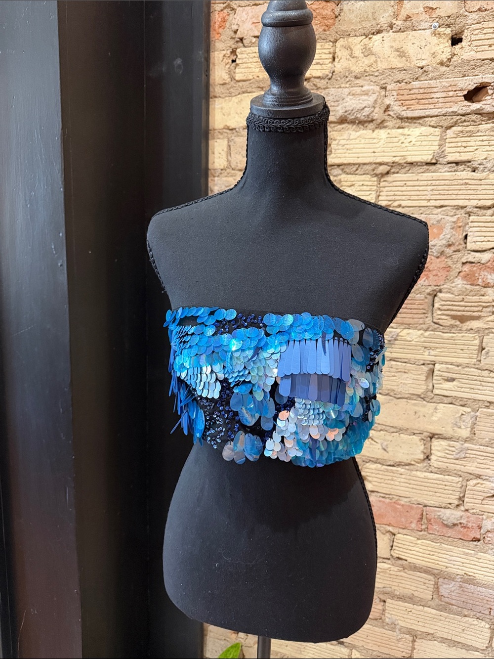 💙 NASTY GAL Mixed Sequin Bandeau Top | NWT | Size 6